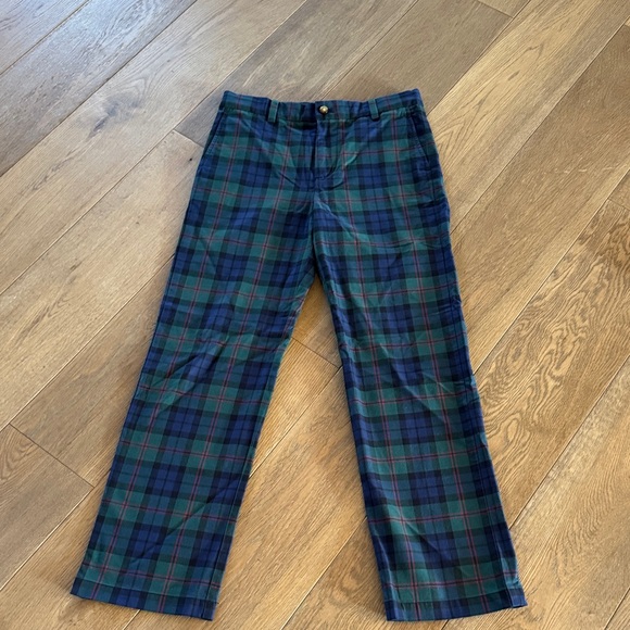Teen Tartan Plaid Pants - Green and Blue
